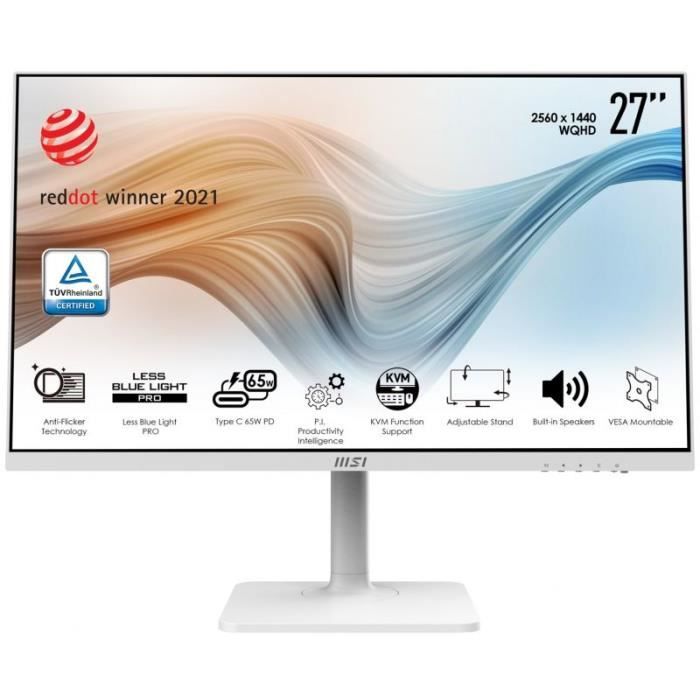 MSI Modern MD272QPW LED display 68,6 cm (27``) 2560 x 1440 pixels Wide Quad HD Blanc - 4719072955342