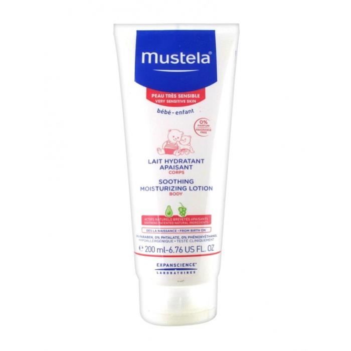 Lait Hydratant - MUSTELA - Apaisant Corps - 200ml - Hypoallergénique - Peaux Sensibles