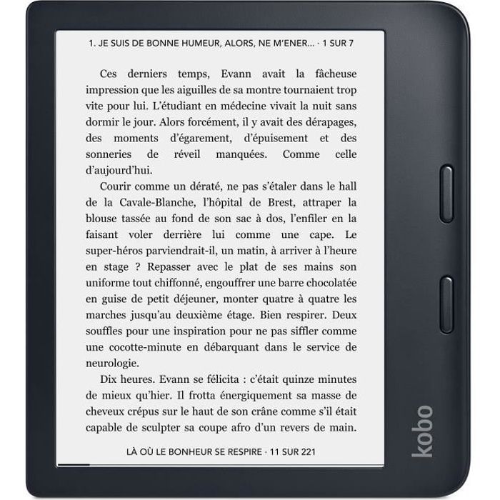 Liseuse KOBO Libra 2 Noir - 7" - 300ppp - Comfortlight PRO - Waterproof - Bluetooth - 32Go