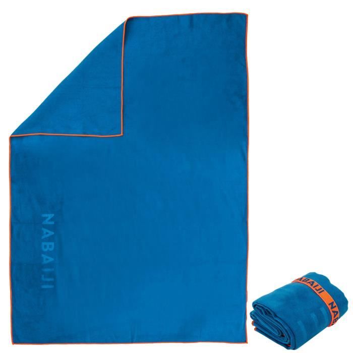 Serviette de bain microfibre bleu taille XL 110 x 175 cm NABAIJI by Decathlon