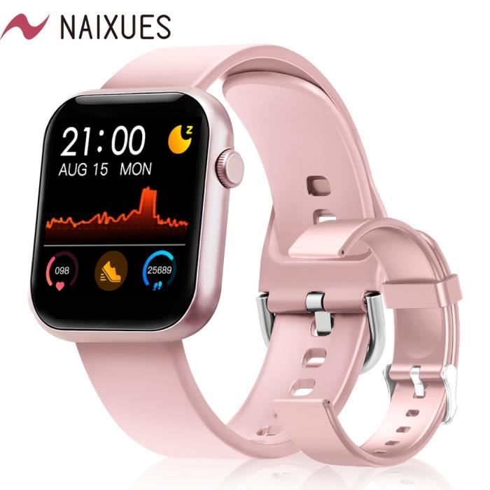 NAIXUES Montre Connectée Femme avec Fréquence Cardiaque SpO2 Sommeil Podomètre Tracker d' Activité Sport Smartwatch pour iOS Android
