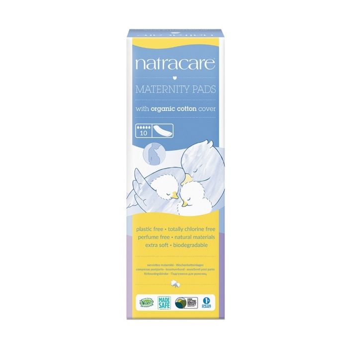 Serviette hygiénique maternité - NATRACARE - 10 unités - Coton bio - Biodégradable - Anti-fuites