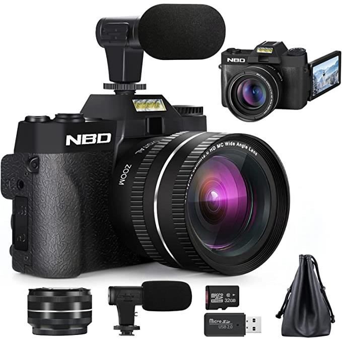 Appareil Photo Numérique 4K NBD - Zoom Optique 16x - Résolution 48 MP - Carte SD - Noir
