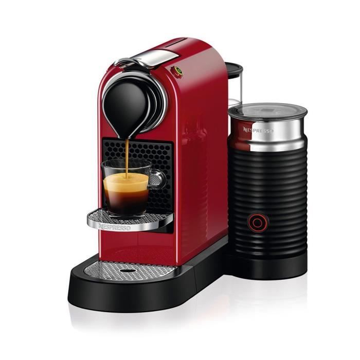 Expresso à capsule - NESPRESSO - CITIZ&MILK C122 - 19 bars - Rouge - Mousseur à lait intégré