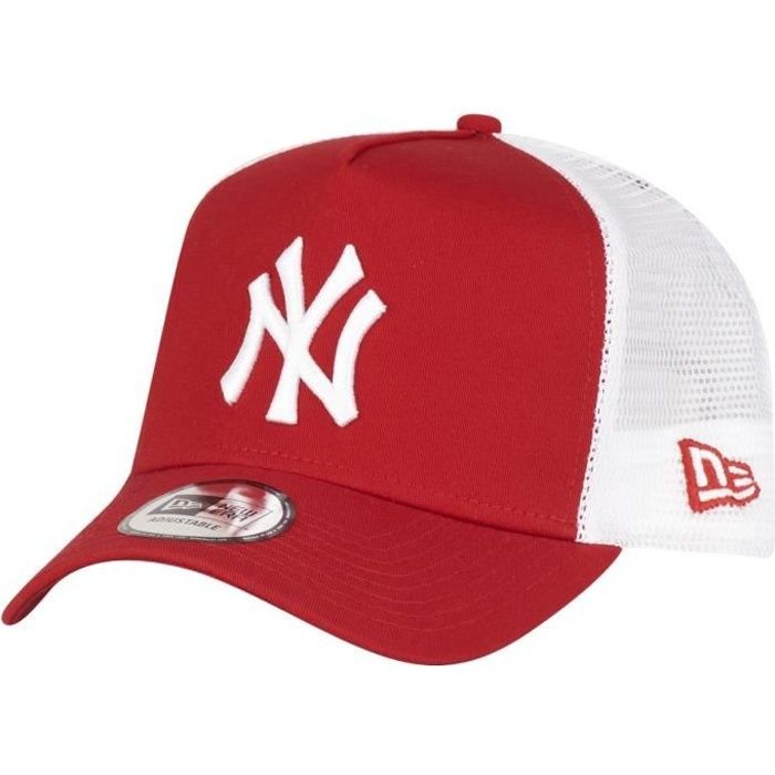 New Era Adjustable Trucker Cap - New York Yankees rouge