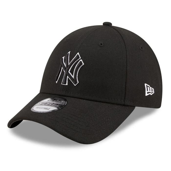 Casquette - NEW ERA - POP OUTLINE FORTY - Visière incurvée - Logo NEW YORK - Noir