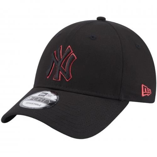 Casquette - NEW ERA - Yankees - Noir et Rose - Visière Courbée - 100% Coton