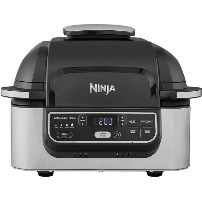 NINJA FOODI AG301EU - Grill d'intérieur - Technologie Cyclonic Air - 5 modes de cuisson préprogrammés - Jusqu'à 265° - 1760W