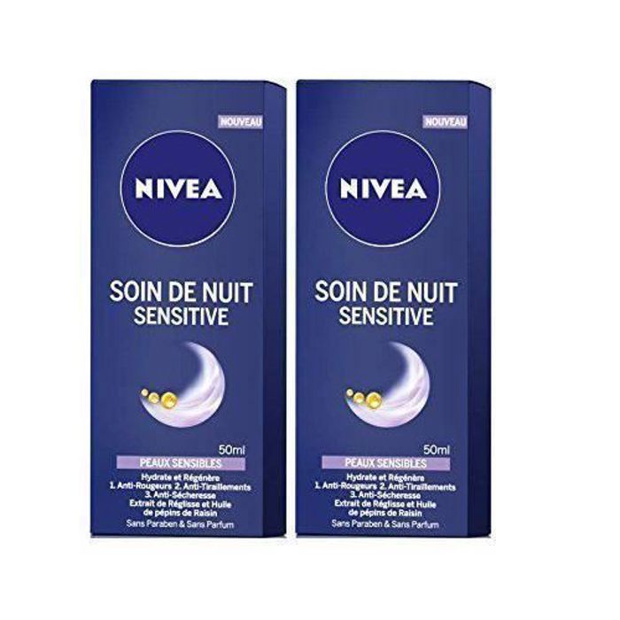 NIVEA VISAGE Sensitive Soin de Nuit 50 ml - Lot de 2 - 4005808930487