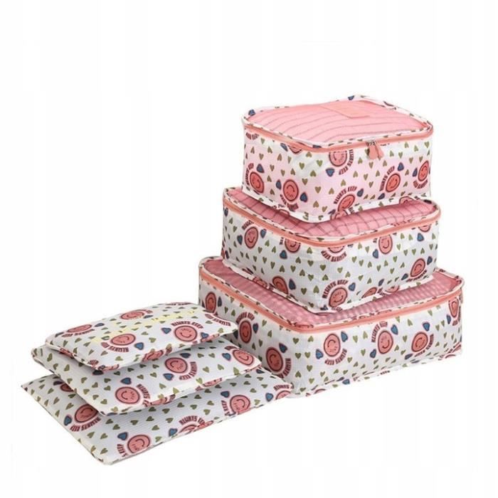 Organisateur de Voyage Valise Bagages Lot de 6 Ensemble Sac de Rangement pour Vêtement Multicolore