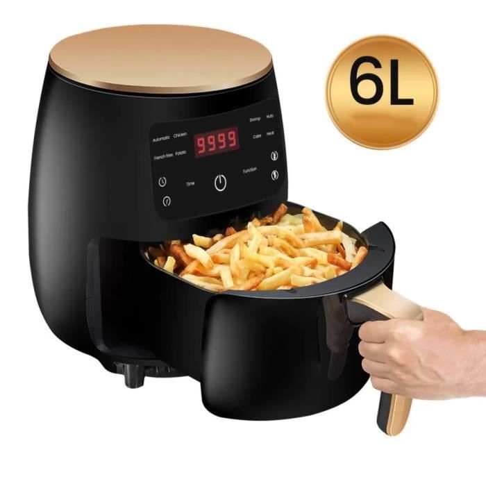Friteuse Sans Huile, 6L Friteuse à Air Chaud Electrique Multifonction Air Fryer Écran Tactile LCD avec 8 programmes 2500W