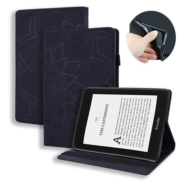 Étui pour tablette Amazon Kindle Paperwhite 4 Housse Avec porte-stylo et fente pour carte, support - Noir