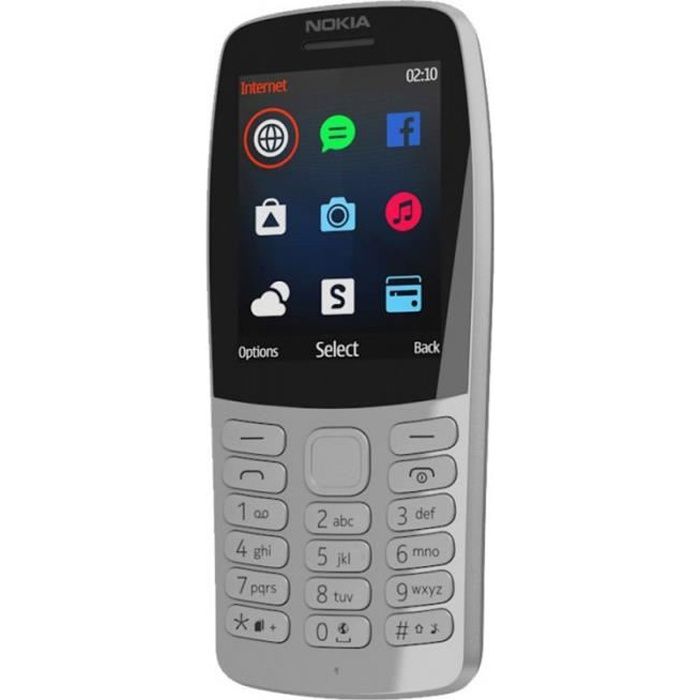 Nokia 210 - Double Sim - Gris - Tout Opérateurs 2,4'' Argent