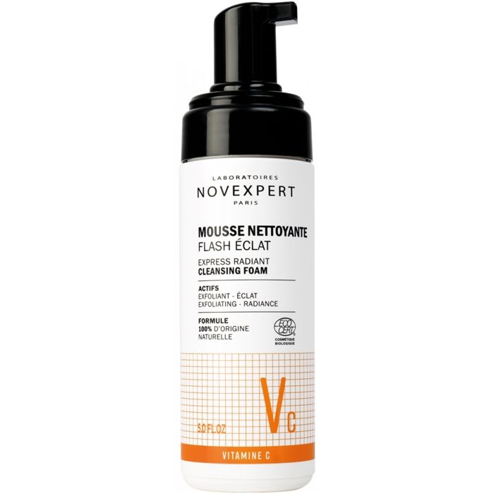 Mousse nettoyante flash eclat femme Novexpert - blanc/noir - 150 ml