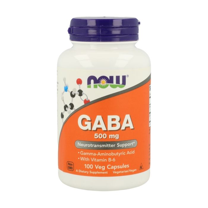 Gaba 500 mg + B6 - 100 gélules Végétales NOW FOODS Vegan Kasher Objectif Sommeil Relaxation Récupération