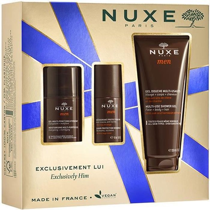 Coffret Nuxe Men - NUXE - Gel douche, Déodorant, Gel hydratant - Homme