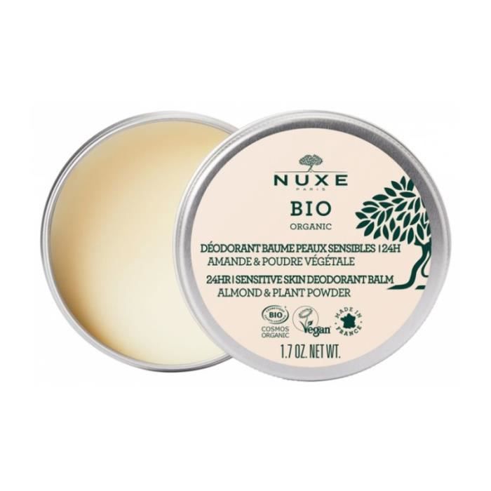 Nuxe Bio Déodorant Solide Baume Peaux Sensibles 24h 50g