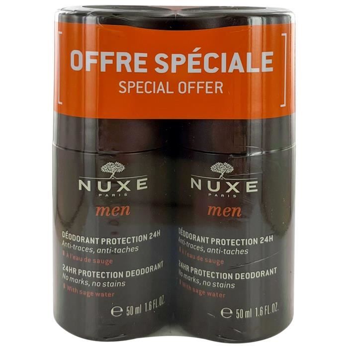 76067 Nuxe Men Déodorant Protection 24H Lot de 2 x 50 ml