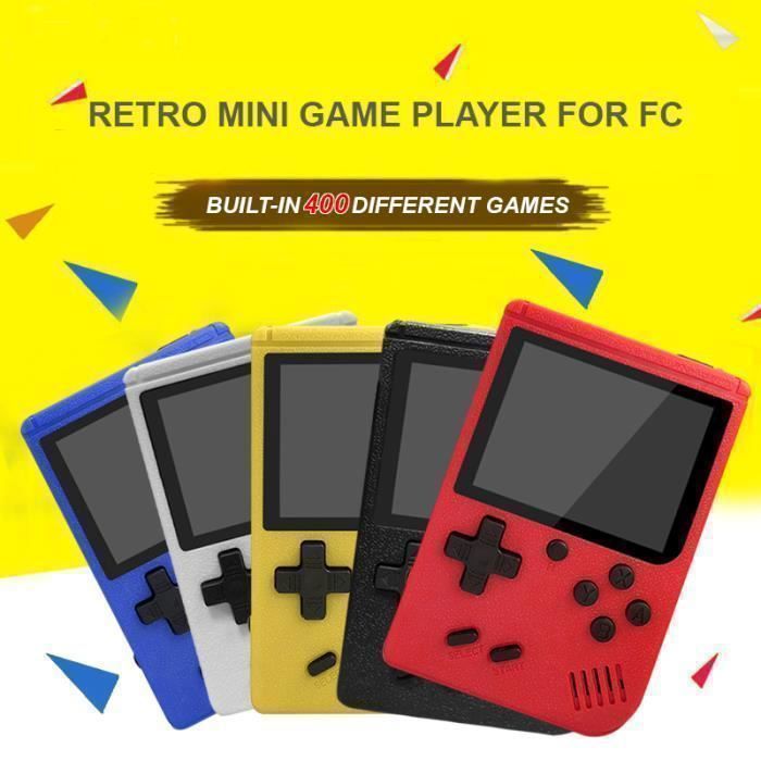 Console de poche - Sup FC - Retro Mini - 400 jeux 8 bits - Écran TFT 3 pouces - Batterie 800mAh - Couleur aléatoire