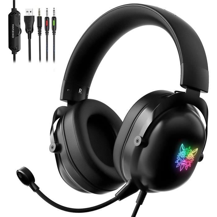ONIKUMA X11 Casque PS5, casque gaming pour PS4, Xbox One, PC, Nintendo, ordinateur portable