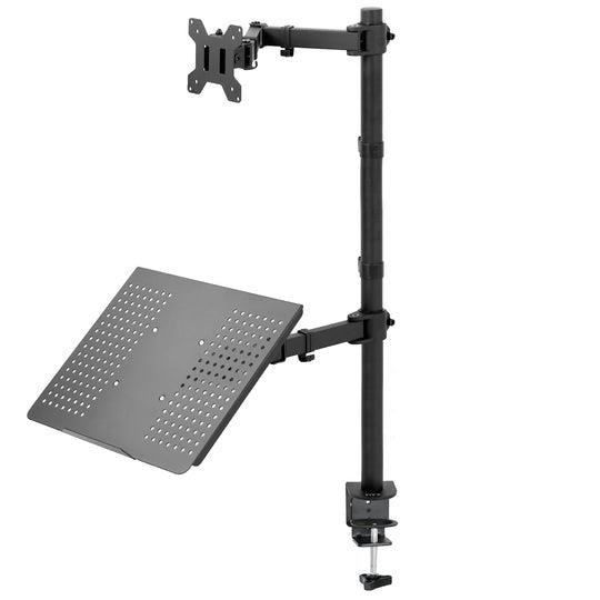 Support de bureau extra haut pour un seul moniteur et ordinateur portable