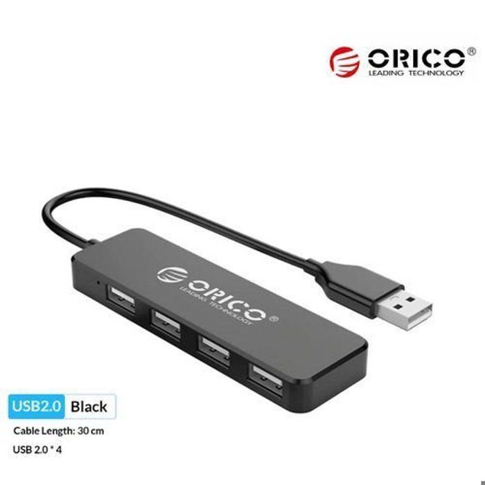 ORICO HUB USB 4X USB-A 2.0, BLACK - FL01-BK-BP