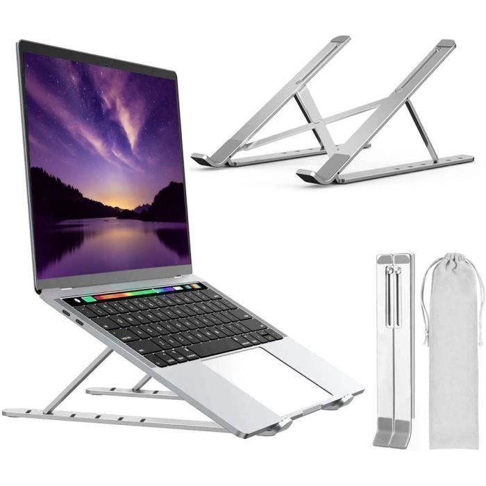 Support pour Ordinateur Portable, Support PC Portable Ventilé, Laptop Stand Réglable Ergonomique Léger Table de Lit Pliable
