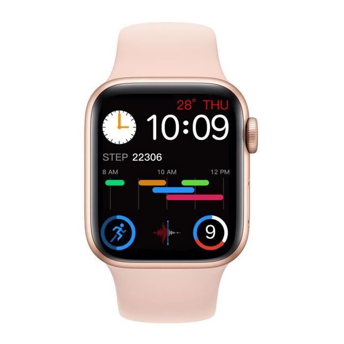 T55 + Pro Smart Watch Wasserdichte IP67 Full Touch Watch Fitness Tracker-Uhr,rose