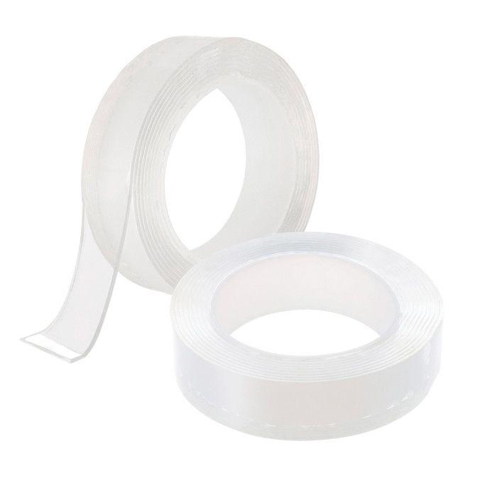 Lot de 2 Ruban adhésif double face Extra Fort 3M- Multifonctionnel - Réutilisable Amovible - transparent