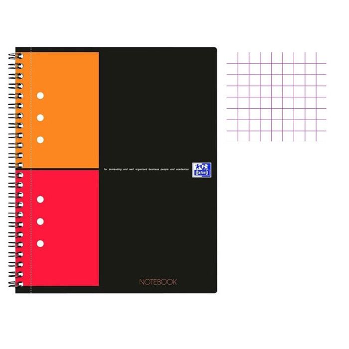 Cahier à spirales Notebook - Format A5 maxi (80 g-m2) - 160 pages à petits careaux