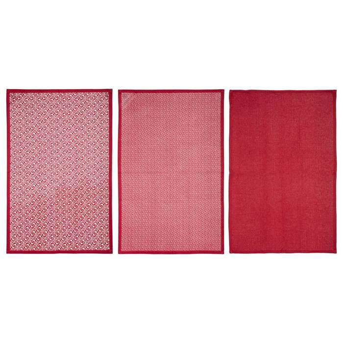 Lot de 3 torchons coton 45x70cm - Atmosphera createur d'interieur - couleur aléatoire