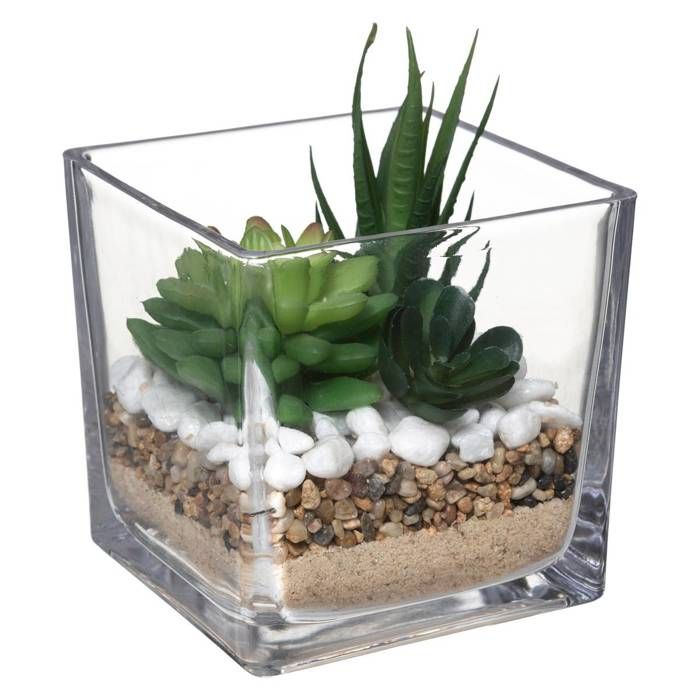 Composition "Plante Artificielle" 15cm Transparent