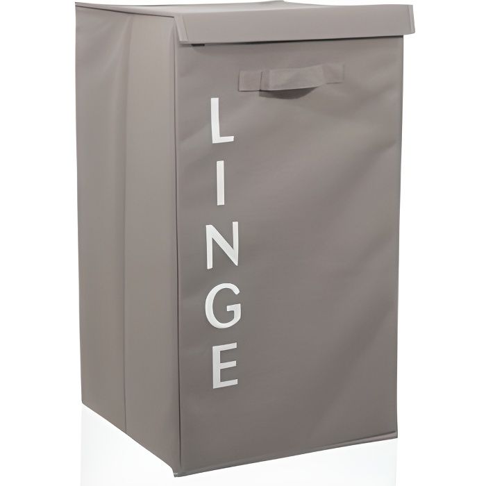Panier à Linge Ecriture Gris - Paris Prix