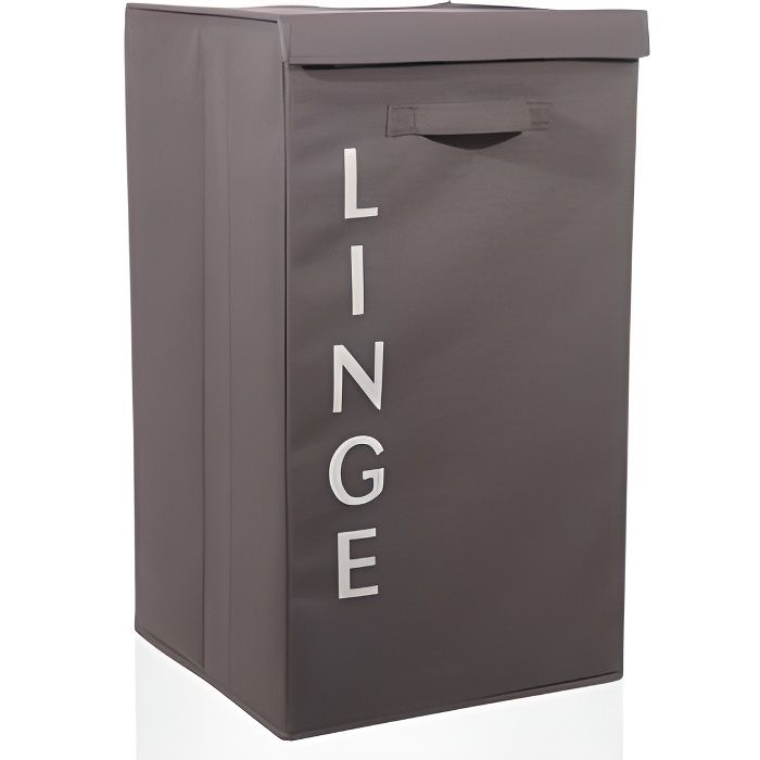 Panier à Linge "Écriture" 63cm Taupe