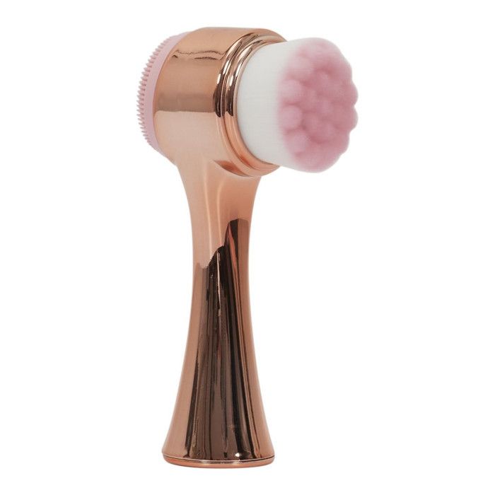 Brosse Visage 2 en 1 "Double Action" 13cm Rose