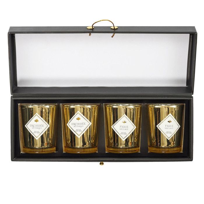 Bougies Parfumées - Électroplate - Lot de 4 - Orchidée & Figue - 6cm - Tendance & Chic