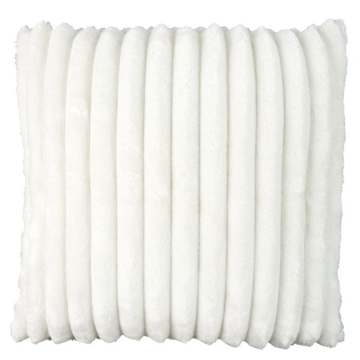 Coussin Déco "côtelé" 40x40cm écru - Paris Prix Beige