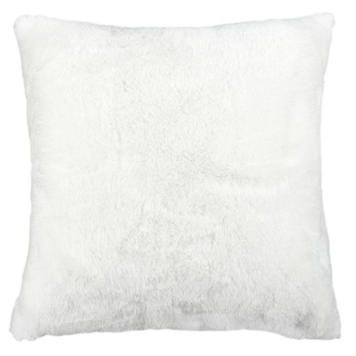Coussin Déco "imitation Fourrure" 40x40cm Blanc - Paris Prix