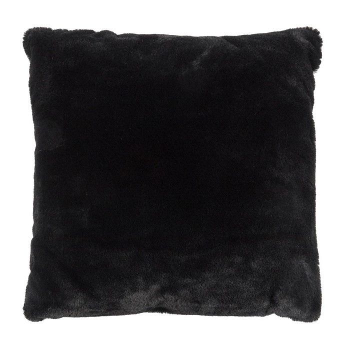 Coussin Déco "imitation Fourrure" 40x40cm Noir - Paris Prix