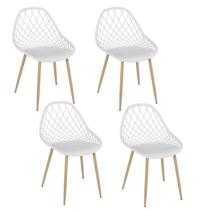 Chaise de jardin - Paris Prix - Malaga - Blanc - Design moderne