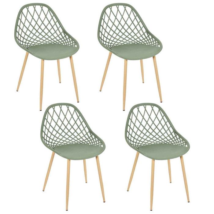 Chaise Extérieur - MALAGA - Vert - Polypropylène - Métal - Confortable