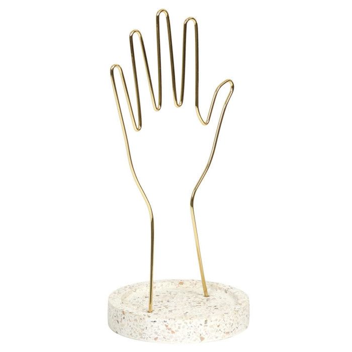 PORTE BIJOUX MAIN METAL SUPPORT TERRAZZO