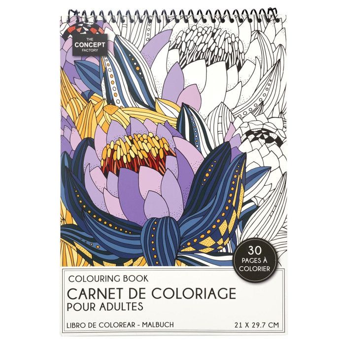 Livre de Coloriage 30 Pages "Adulte" 21x29cm Blanc