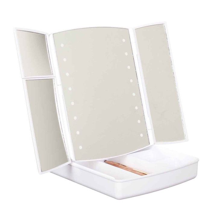 Miroir Led "tiroir De Rangement" 24cm Blanc