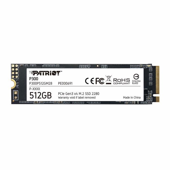 Disque SSD Patriot P300 512 GB M.2 2280 PCI-E X4 GEN3 NVME (P300P512GM28)