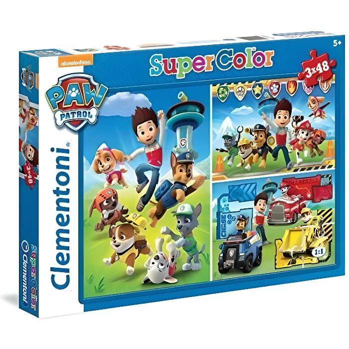 CLEMENTONI - Pat'Patrouille - Coffret de 3 puzzles 48 pièces - Dessins animés et BD - Enfant - Mixte