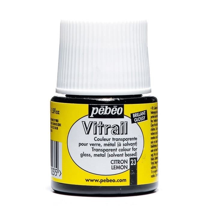 Peinture Vitrail - Pebeo - Citron - 45ml - Brillant - Transparent - Marjane Mall - Image 2