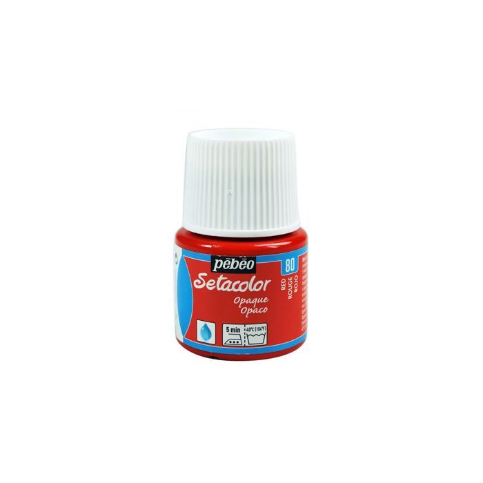 Peinture tissu - PéBéo - Setacolor opaque - Rouge - 45 ml - Résistante au lavage