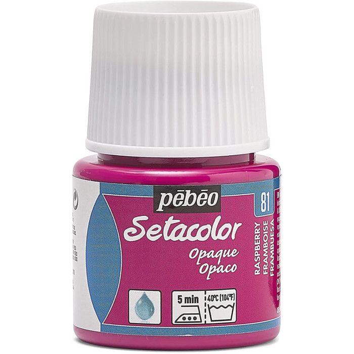 Peinture tissu Setacolor opaque framboise 45 ml…