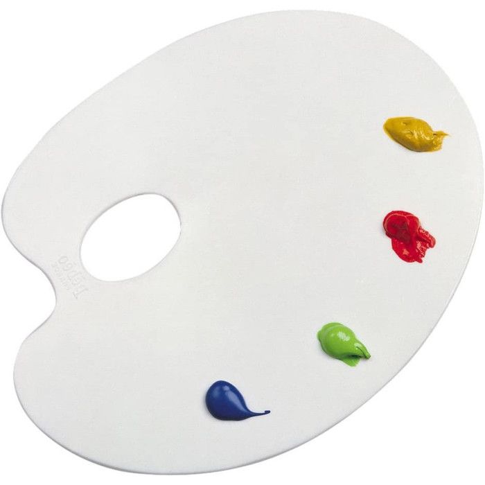 Palette Ovale - Pébéo - Plastique - Facile à nettoyer - Idéale pour mélanger les couleurs - Outil essentiel